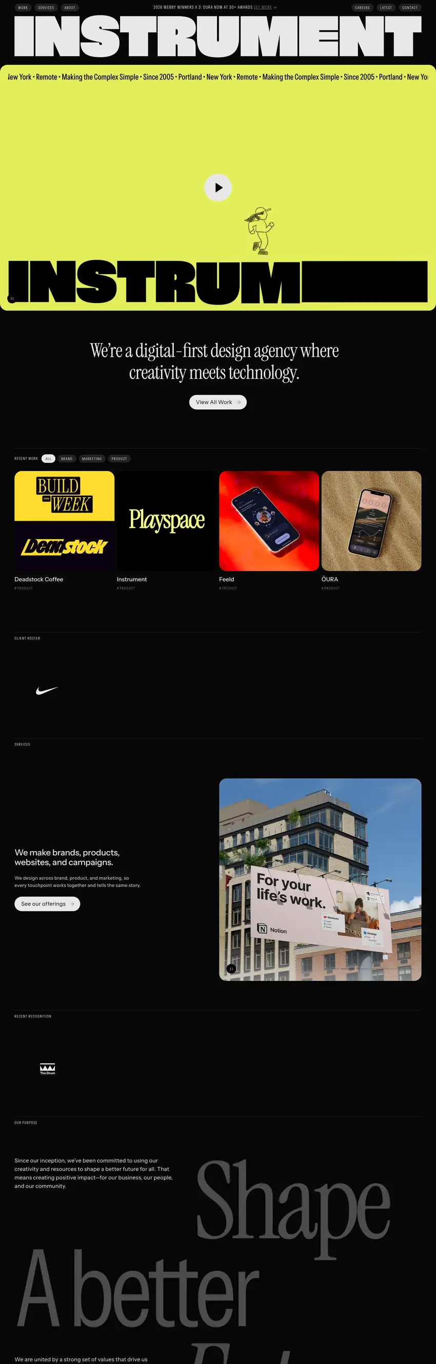 Captura de la web de Instrument