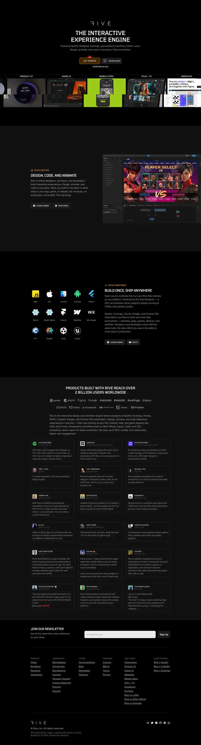 Captura de la web de Rive